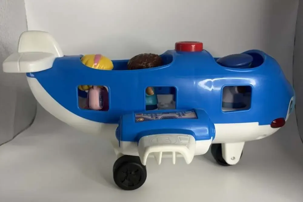 Fisher Price Little People Travel Together Airplane Blue Jet, Sounds 12”x6”x11”